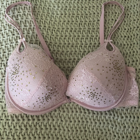Victoria's Secret Pink Rhinestone Embellished Bra - Picture 1 of 8